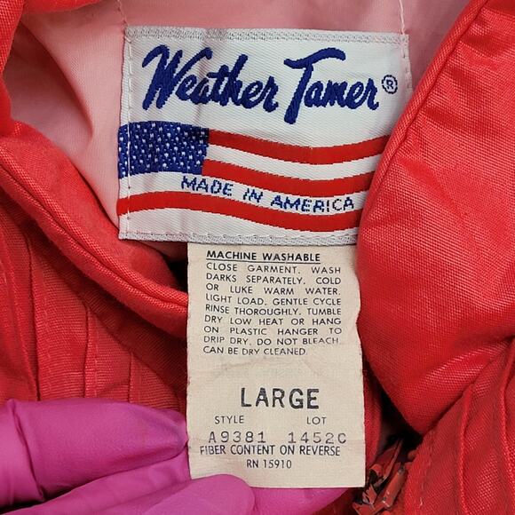 Vintage 80s Pink Windbreaker Jacket Womens Large 22x25 Baggy USA - Picture 7 of 13
